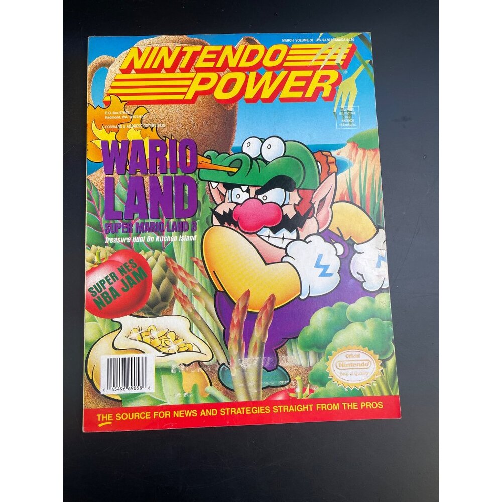 Nintendo Power Magazine Mar Vol 58 Mario Land Super NES NBA JAM SKU 3007